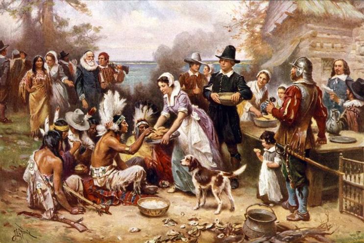 "The First Thanksgiving," by Jean Louis Gerome Ferris (1915).