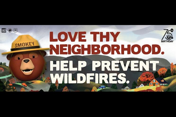 Smokey Bear gets help from animated emojis to prevent wildfires