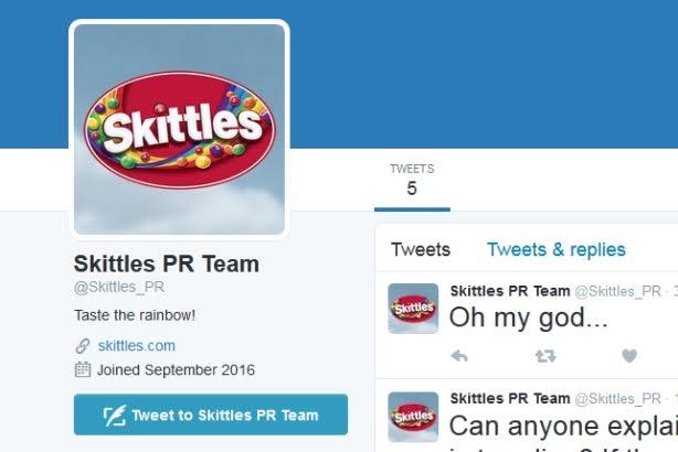 #Skittlegate day 2: Brand's PR team impersonated on Twitter