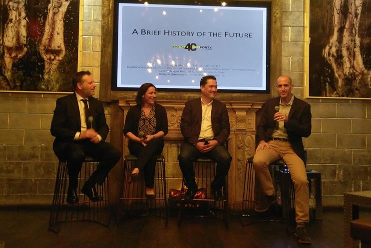 (L-R) Rob Schwartz, CEO, TBWA\Chiat\Day NY; Julie DeTraglia, Hulu; Dennis Wakabayashi, Group Director of Digital Marketing and Integration; Campaign US Editor in Chief Douglas Quenqua