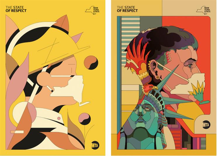 First Look: NYC’s Metropolitan Transportation Authority debuts artful pro-mask campaign