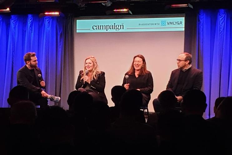(L to R): Campaign US' Oliver McAteer, OkCupid's Melissa Hobley, Diageo's Sophie Kelly and Mitchell Caplan of Flock Associates