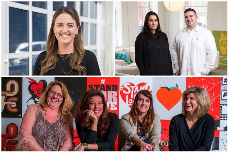 Clockwise from top: Zambezi's new director of business development Alexandra Gardner, Smith Brother's Milla Stolte and Dan Monarko, The Martin Agency's Carmina Drummond, Karen Costello, Kristen Cavallo andJanet White