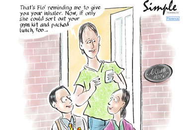 Professor Chambers: 'Better compliance should minimise exacerbations of their condition.' Cartoon: Chris Chambers