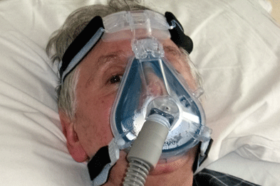 Non-invasive ventilation of a patient with MND