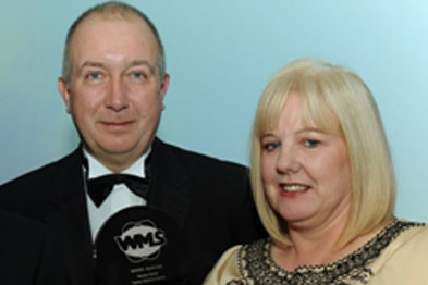 Steve Dunn, CEO of Williams Medical Supplies, with Wendy Collett, the winner of the Practice Manager of the Year award