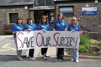 Dr Karen Massey (centre) fears her practice may not survive MPIG cuts