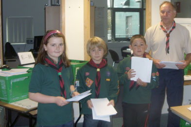Scouts from Bristol help out during postal strike