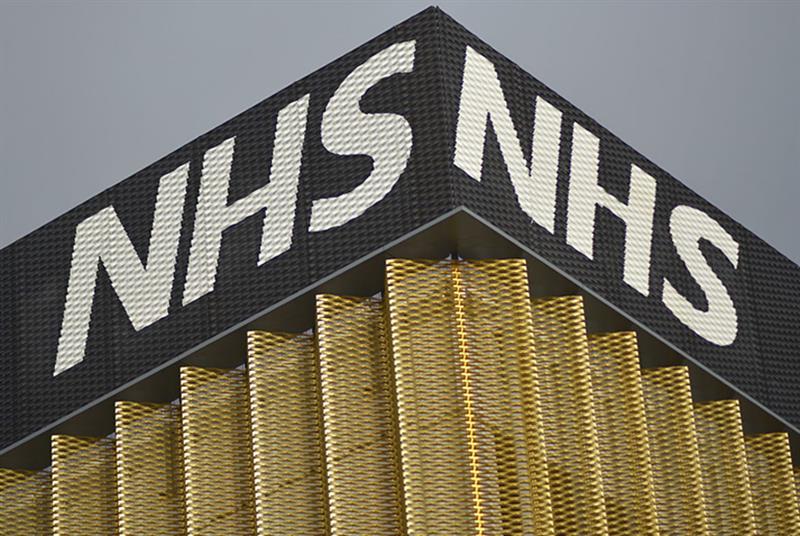 NHS logo on building