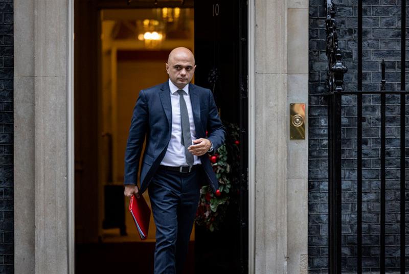 Sajid Javid walking out of 10 Downing Street