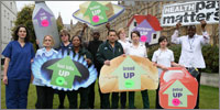 Nurses at Westminister demonstrating in protest of nurse pay