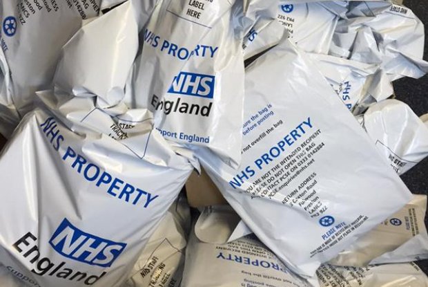 Piles of patient notes awaiting collection (Photo: Dr Irfan Malik)