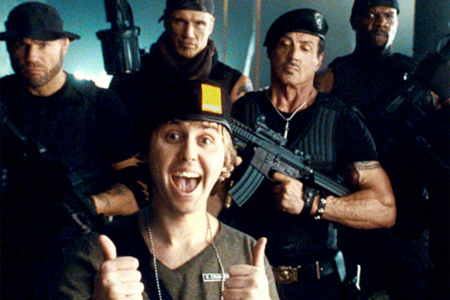 Orange Gold Spot: Sylvester Stallone meets James Buckley