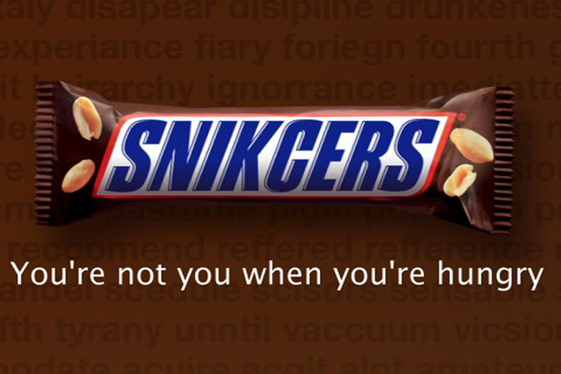 Snickers ad snares bad spellers