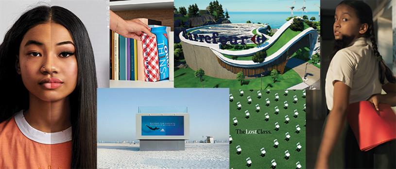 Montage of print ads