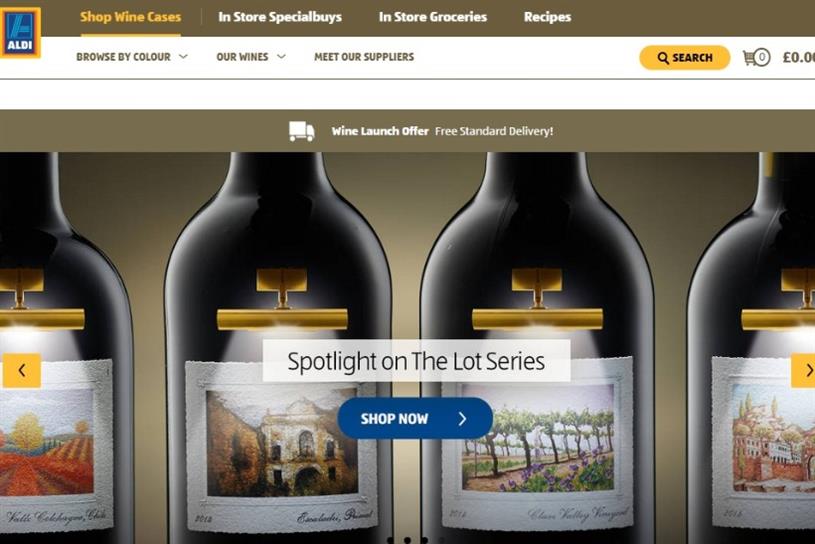 Aldi launches first site as it begins selling wine online