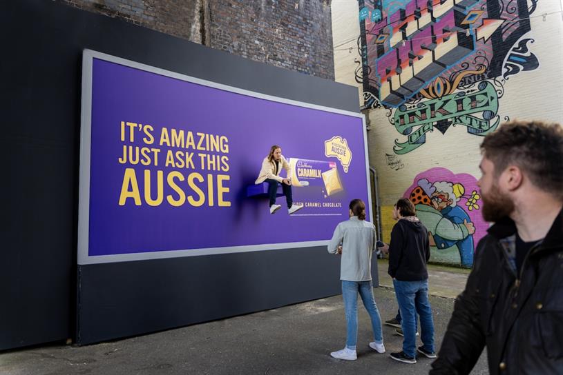 Cadbury installs real-life Aussies on billboards to promote Caramilk