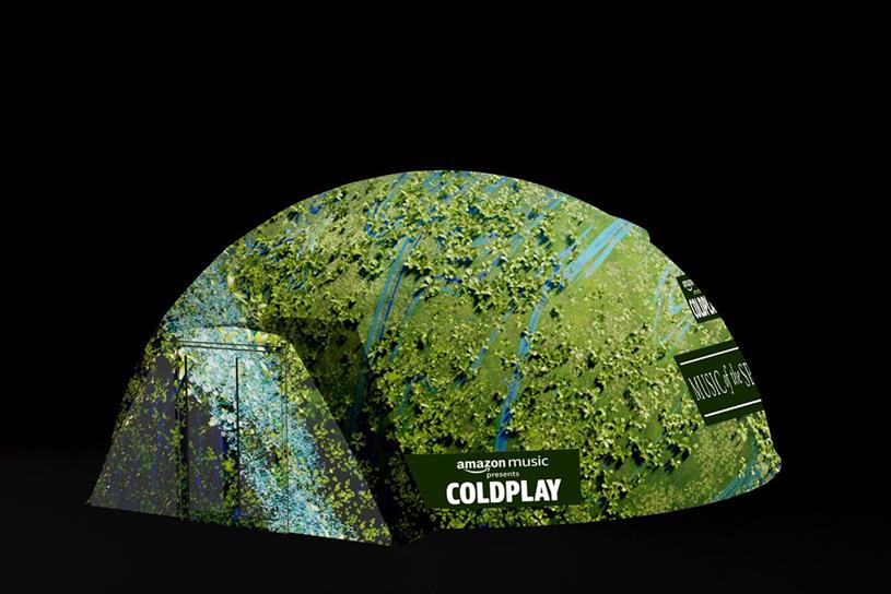 Sammentræf ineffektiv for ikke at nævne Amazon Music partners Coldplay for an 'out-of-this-world' pop-up