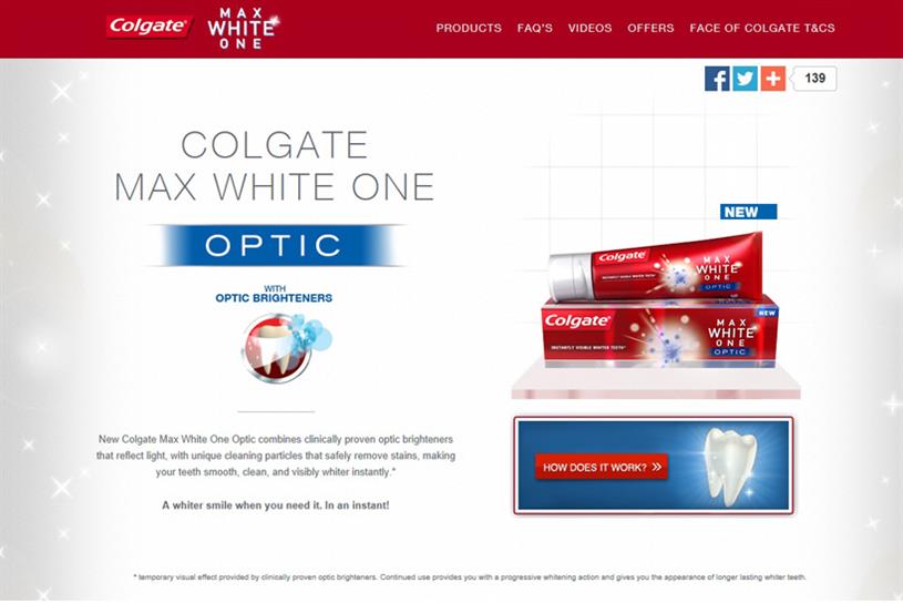 colgate max white optic blue stain