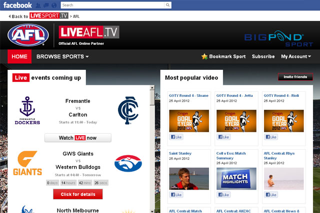 Facebook: to show more sports content via Perform's LiveSport.TV platform