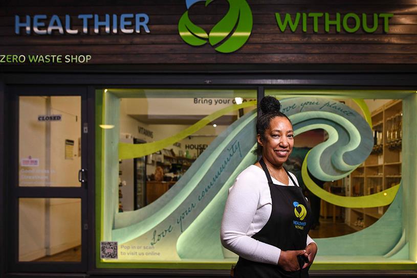 Marjorie Watts: owner of zero-waste shop, Healthier Without, is a recipient of one of the window displays