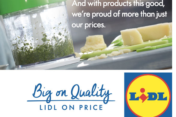 The new strapline appears on Lidl's website