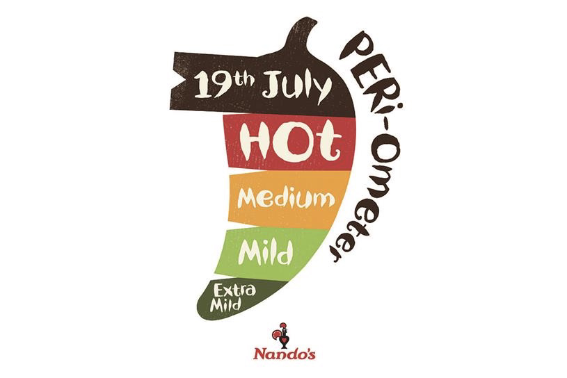 Nando's Peri-ometer with the extra hot level replaced with 19th July