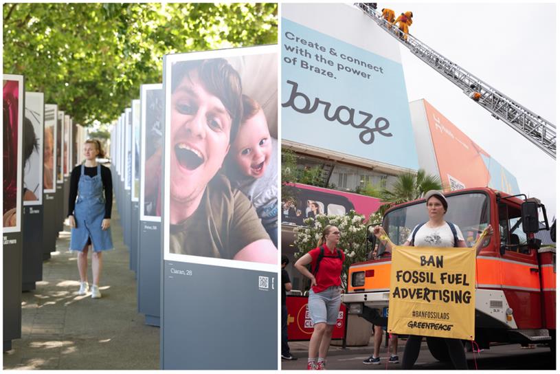 CALM installation and Greenpeace protest at Cannes Lions