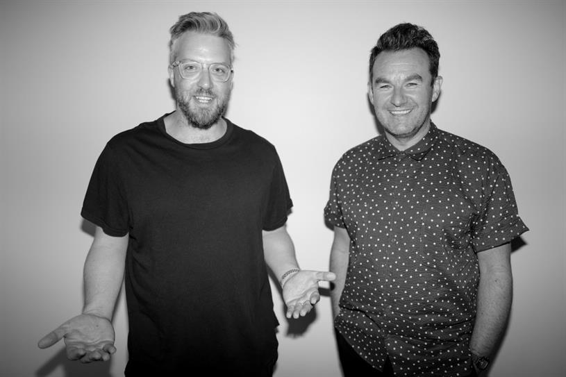 Image of Rob Chalmers with James Morris