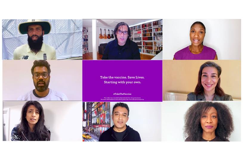 #TakeTheVaccine: celebrities appear in video which is estimated to reach 10 million people