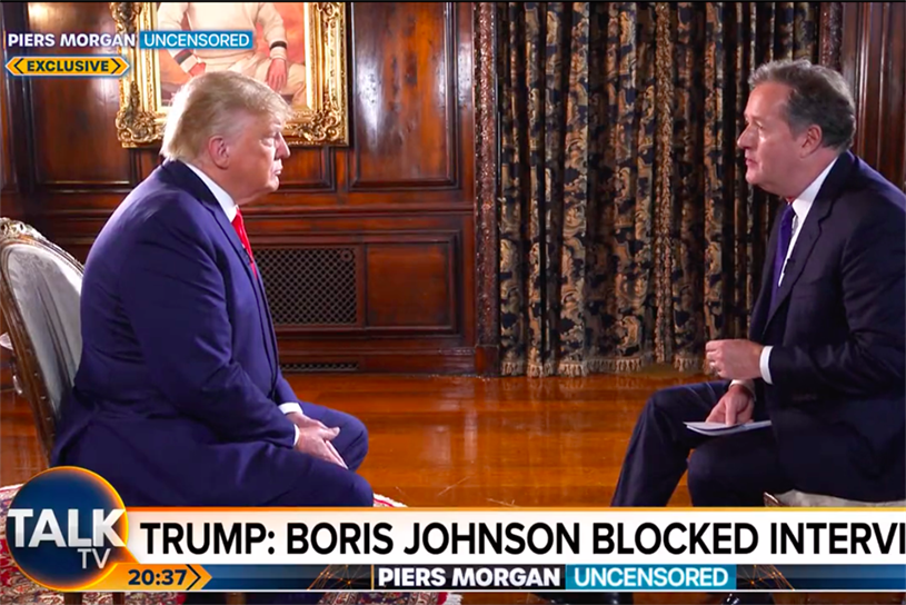 Piers Morgan's interview with Donald Trump was a highlight of TalkTV's opening night
