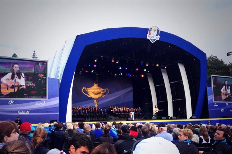 Amy MacDonald on stage at Ryder Cup opening ceremony