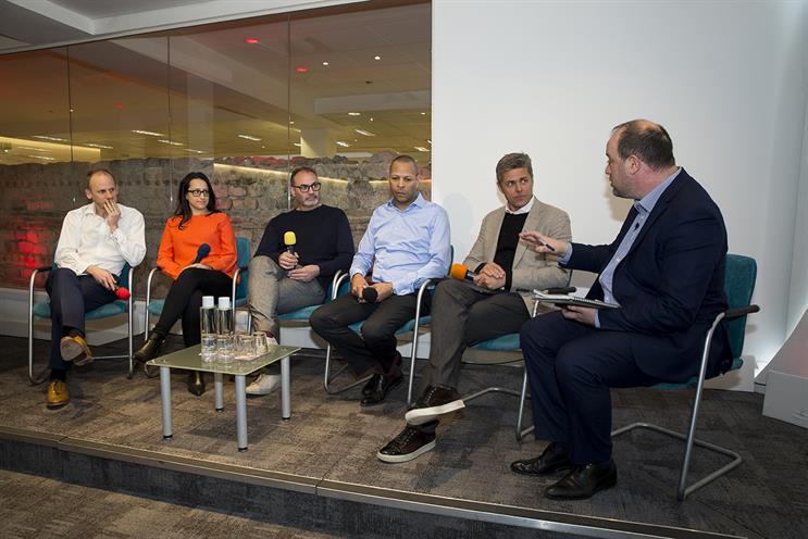 Ozone: Piers North (Reach), Dora Michail (Telegraph), Hamis Nicklin (The Guardian), Dominic Carter (News UK), Damon Reeve (Ozone Project) and Campaign's Gideon Spanier 
