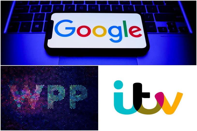 A collage of three logos – Google, WPP and ITV (Getty Images)