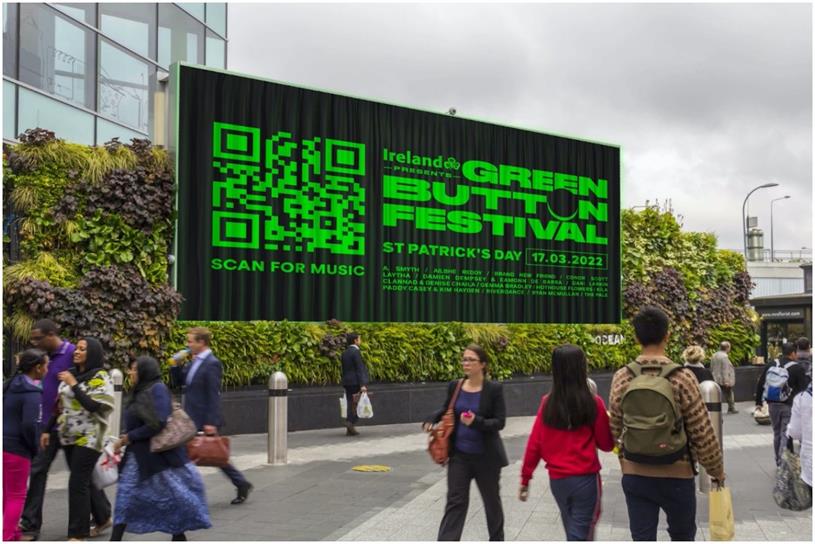 Digital display for Tourism Ireland with a scannable QR code 