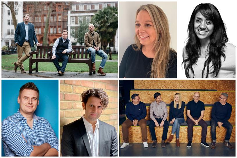 Clockwise from top left: Newton, Temple, Smith, Carreau, Vithlani, Octopus Group, Rizwani, Bland
