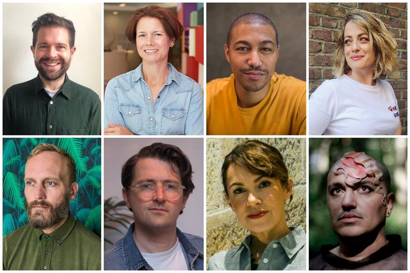 Clockwise from top left: Hallam, Gallimore, Gurnah, Larder, Sebastian, Johnston, Parrish, Roope