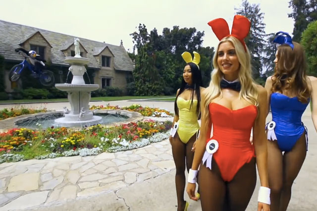 Watch: Red Bull's stunt cycle around Playboy mansion and other hot
