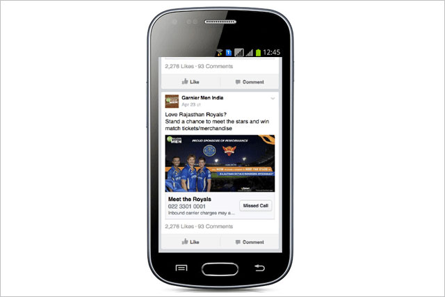 Facebook: testing call back advertising format