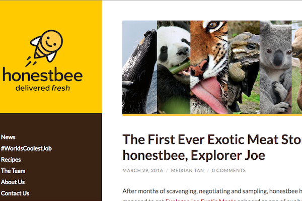 Update Honestbee exotic meats campaign not an April Fools prank