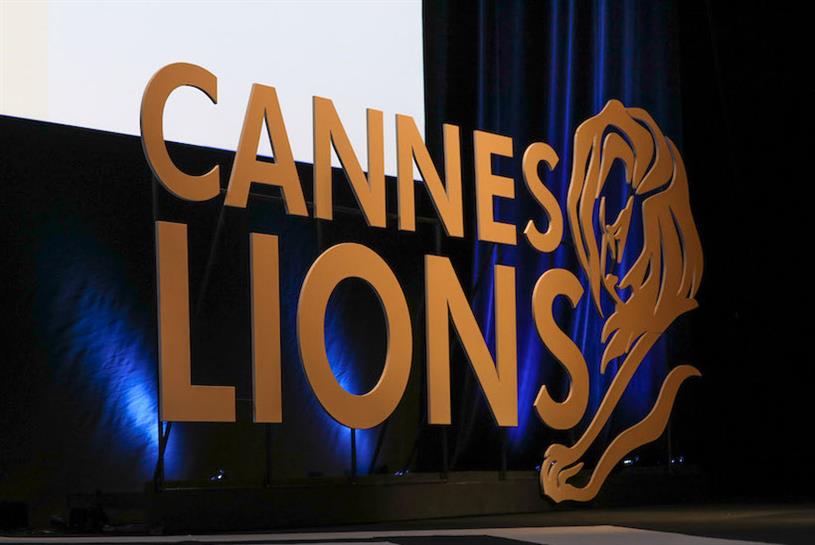 Cannes Lions display on stage