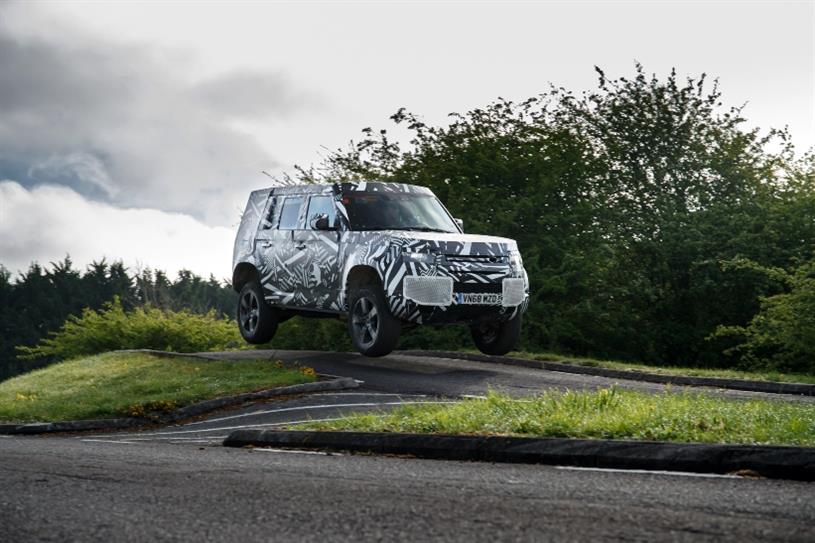 land rover push car