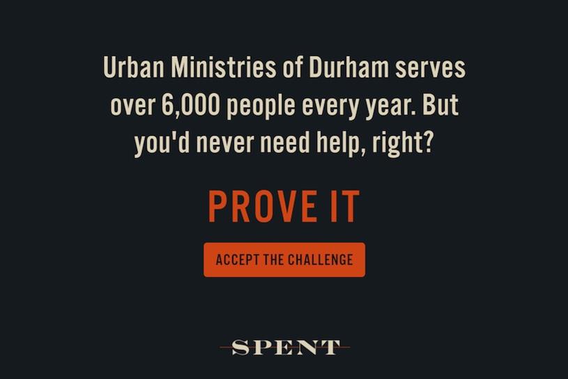 Spent homelessness ad text