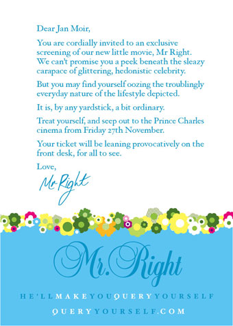 Mr Right 'Jan Moir letter' by Beattie McGuinness Bungay