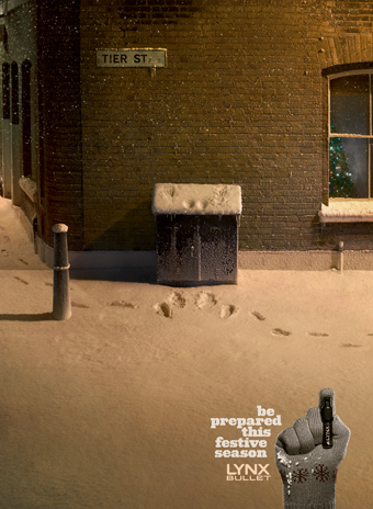 Lynx 'snow prints' by Bartle Bogle Hegarty