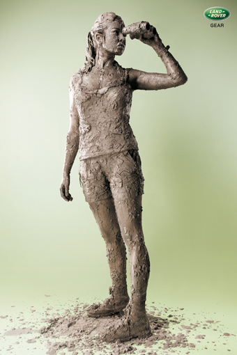 Land Rover... splatters models in new ad