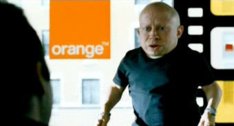 Orange 'verne troyer gold spot' by Mother London