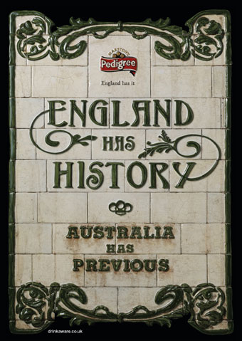 Marston's Pedigree 'ashes campaign' by DLKW