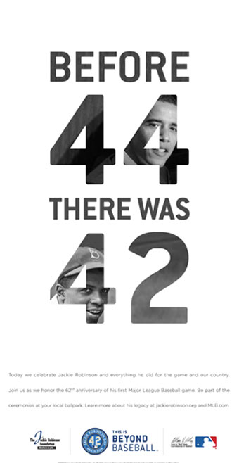 Obama鈥ppears in Jackie Robinson Day campaign