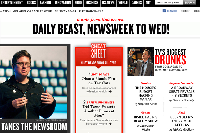 Daily Beast: to merge with Newsweek